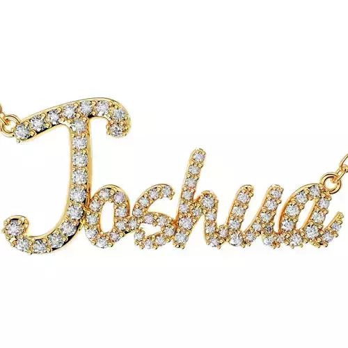 Joshua Diamond Set Version Jewelry Font Necklace  Design-JDS-A
