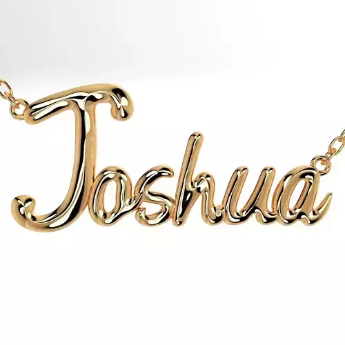 Joshua Shiny Surface Jewelry Font Necklace Pendant Design-JDS-B