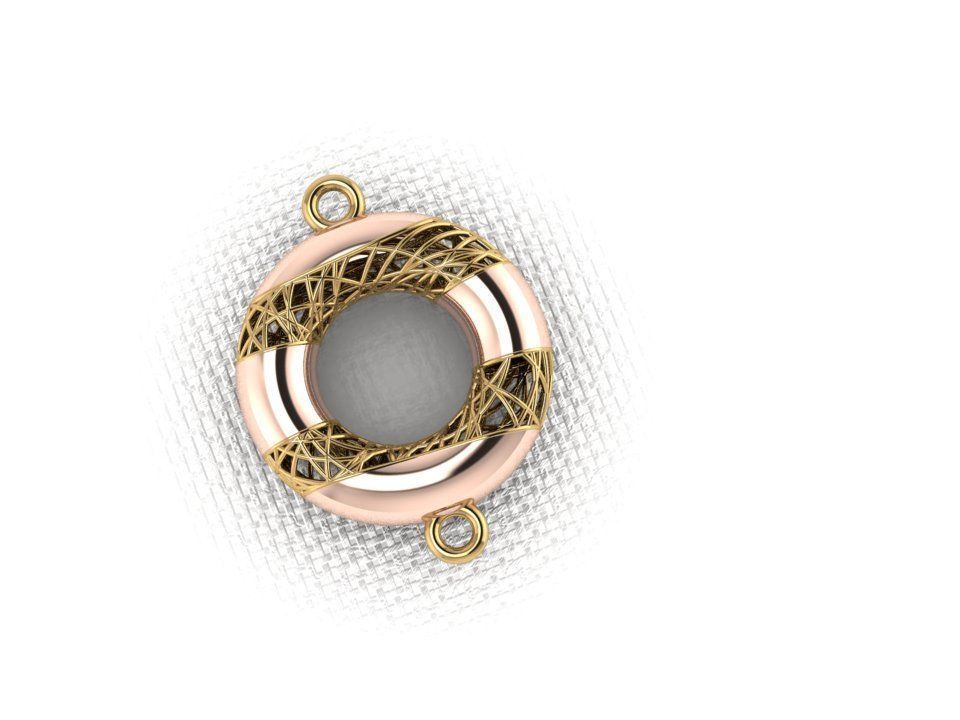 pendant3 oval shaped pendant in gold and rose gold 3D print model_10