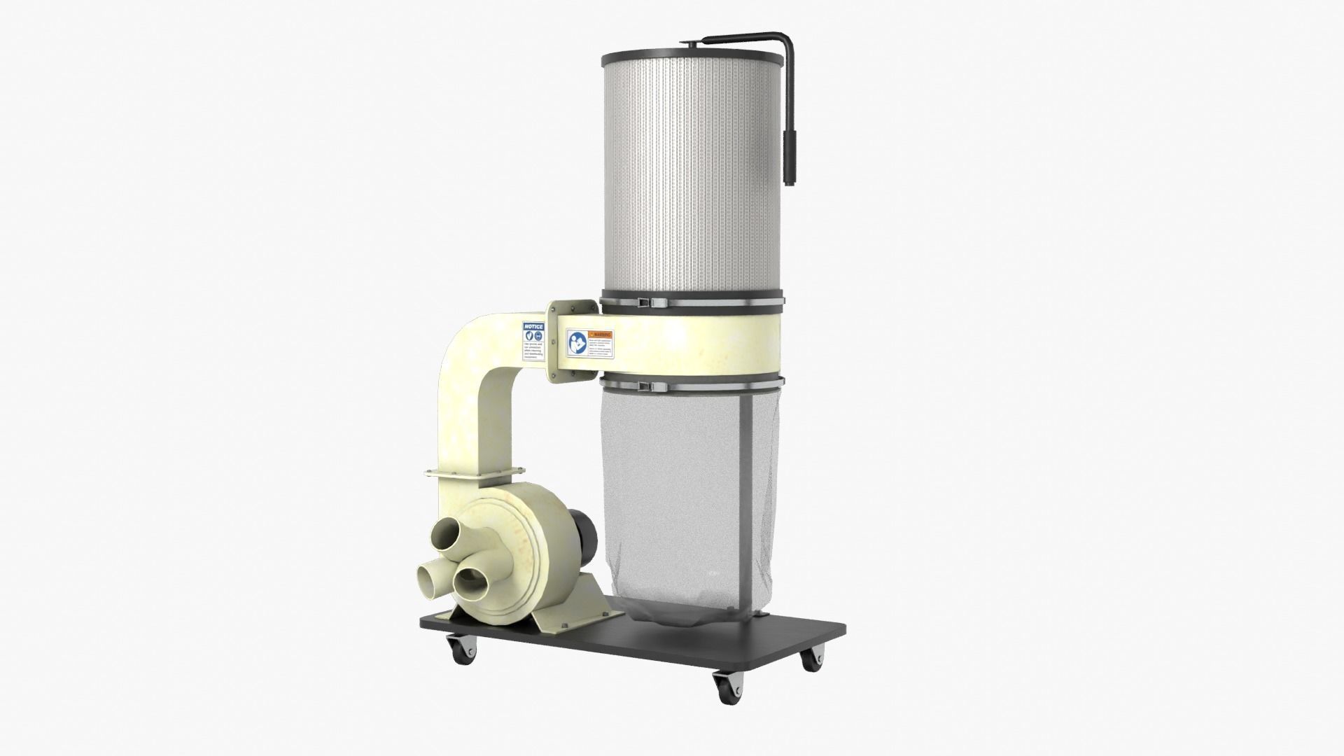 Canister Dust Collector Low-poly 3D model_2