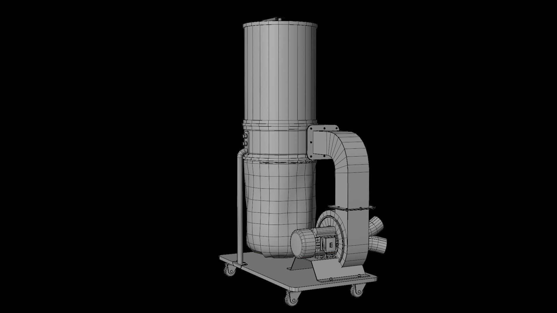 Canister Dust Collector Low-poly 3D model_16