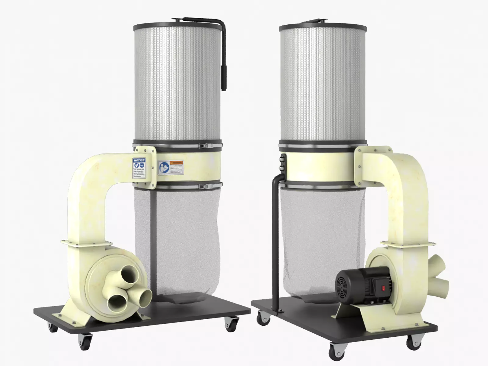 Canister Dust Collector Low-poly 3D model_0