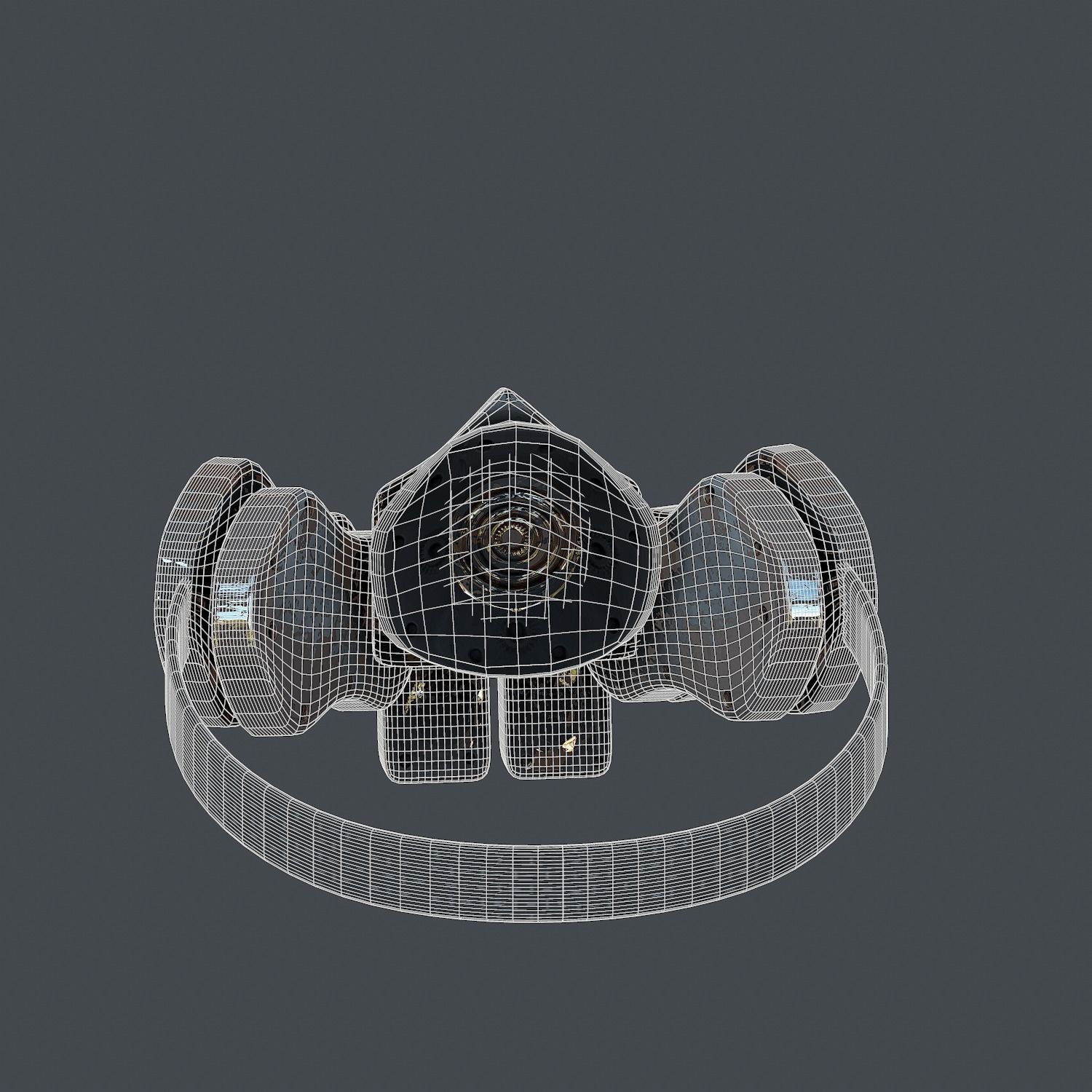 Gas mask helmet 3d model scifi Low-poly Low-poly 3D model_10