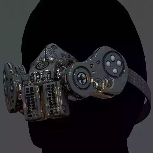 Gas mask helmet 3d model scifi Low-poly 