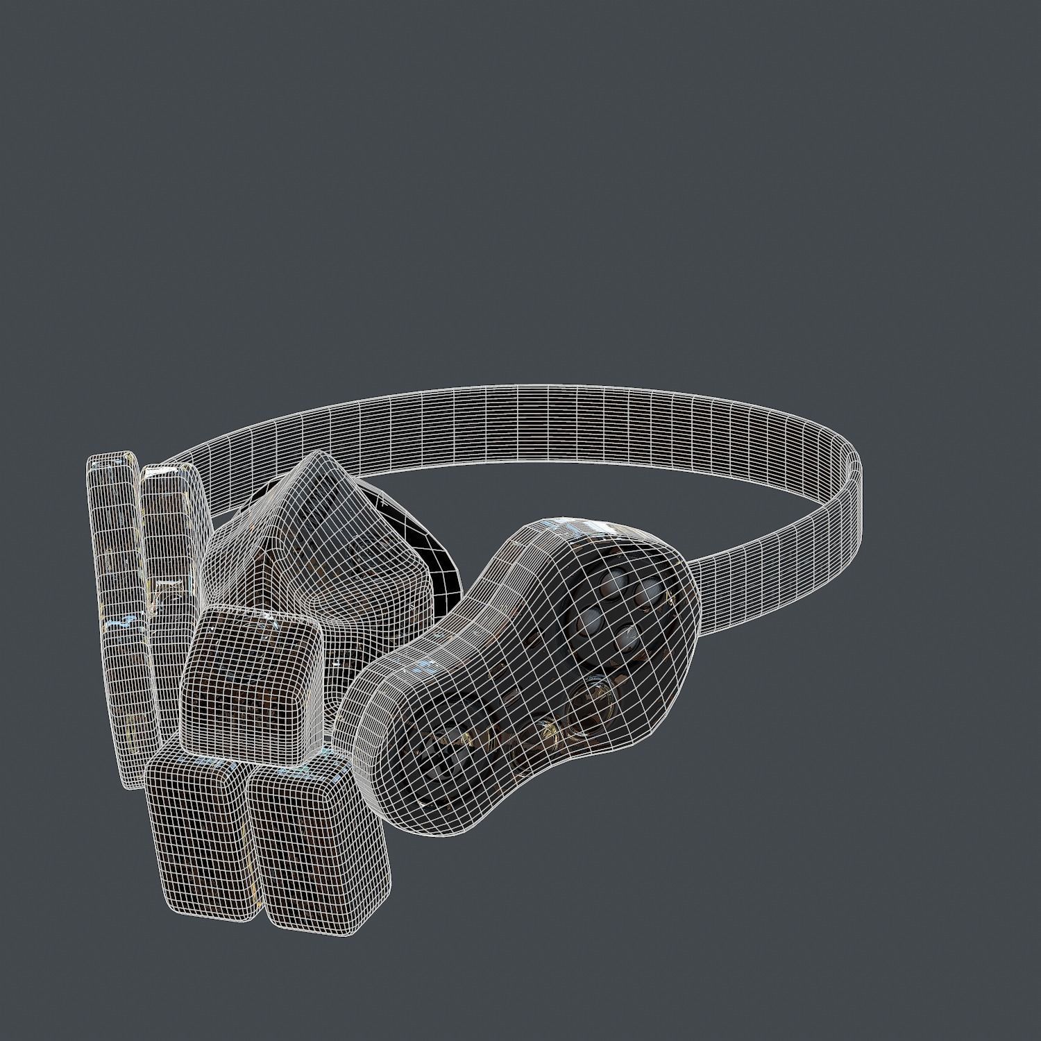 Gas mask helmet 3d model scifi Low-poly Low-poly 3D model_11