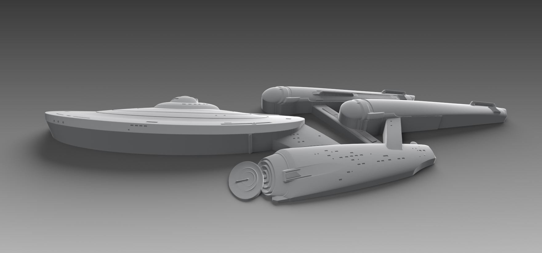 NCC1701 Enterprise Bass relief 3D print model_1