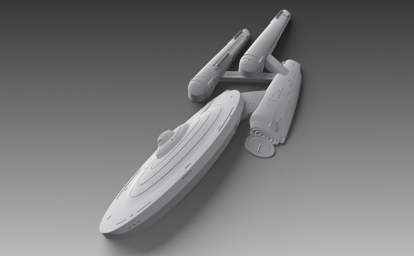 NCC1701 Enterprise Bass relief 3D print model_3
