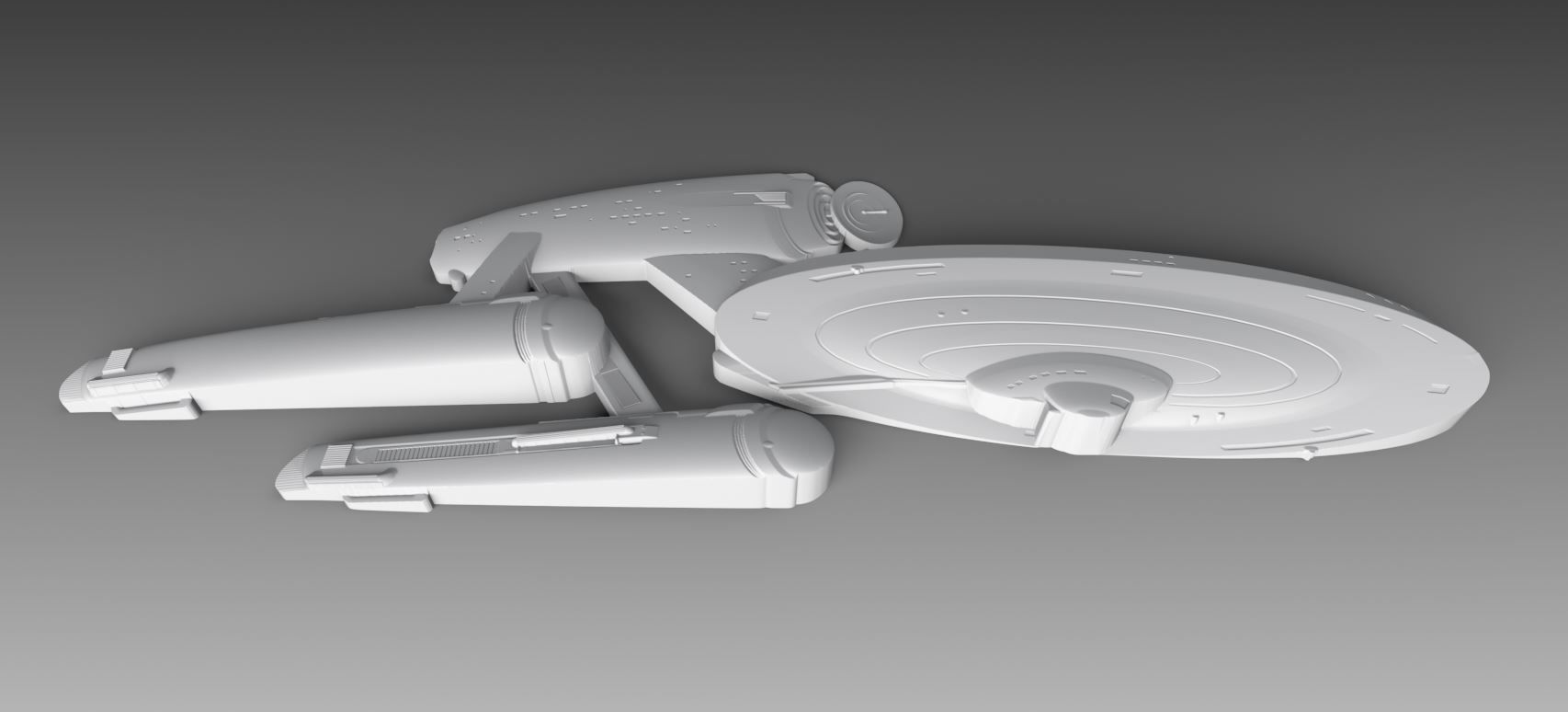 NCC1701 Enterprise Bass relief 3D print model_2