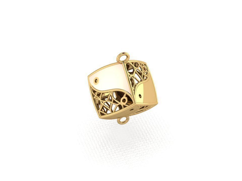 pendant5 gold filigree cube charm 3D print model_28