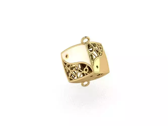 pendant5 gold filigree cube charm