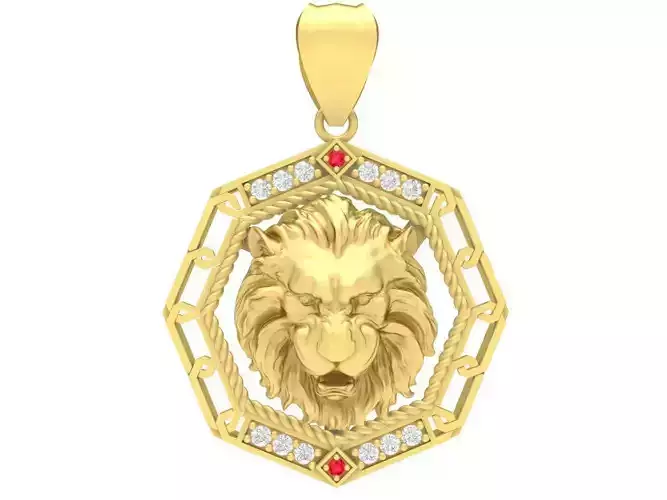 luxury diamond Lion male pendant 3606