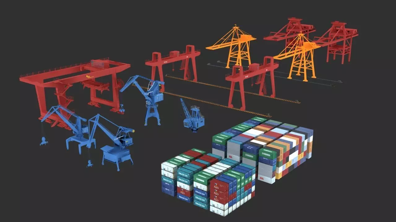 Port transport system 3D model_0