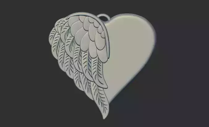 Wing heart pendant