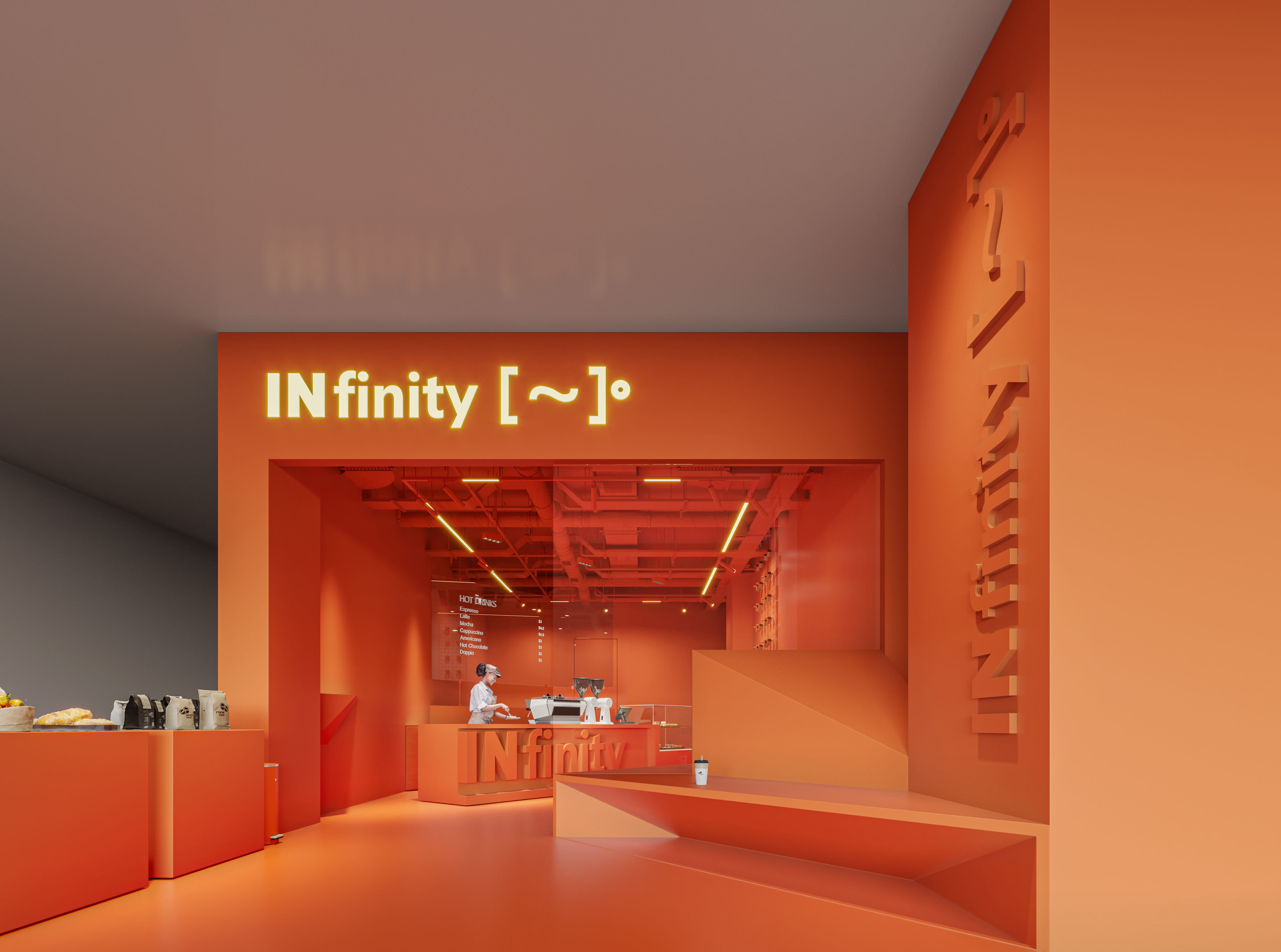 Red coffee shop 3D model_1