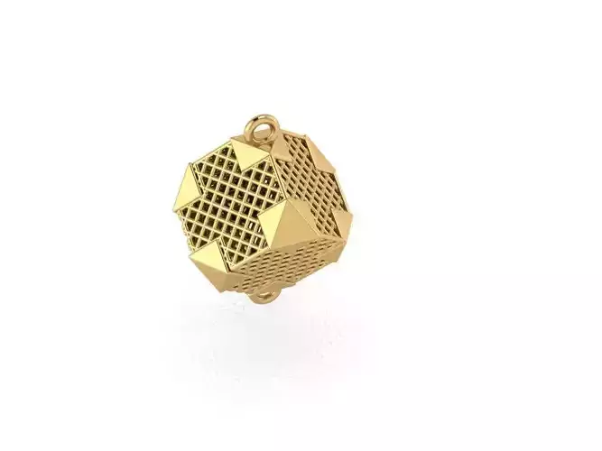 pendant14 cube pendant gold