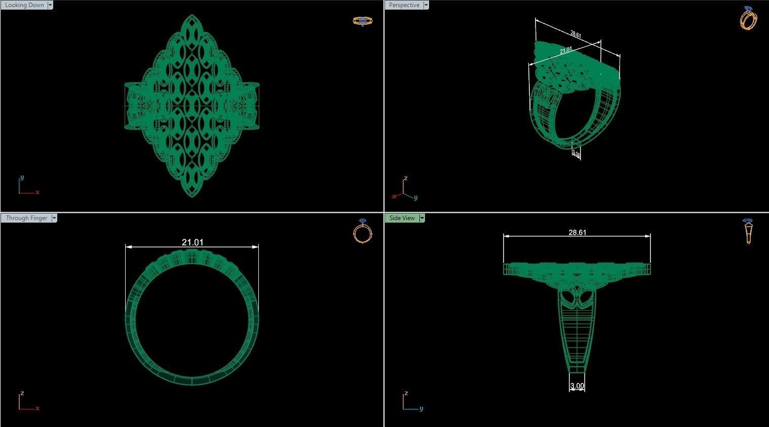 Fashion ring Free 3D print model_4