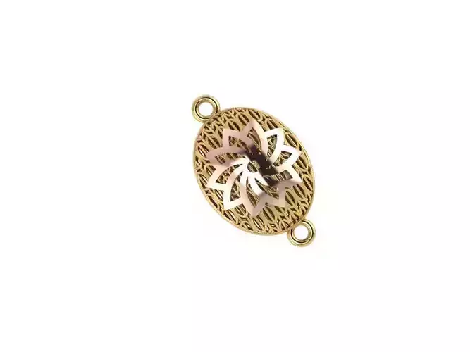pendant13 gold plated charm with floral design