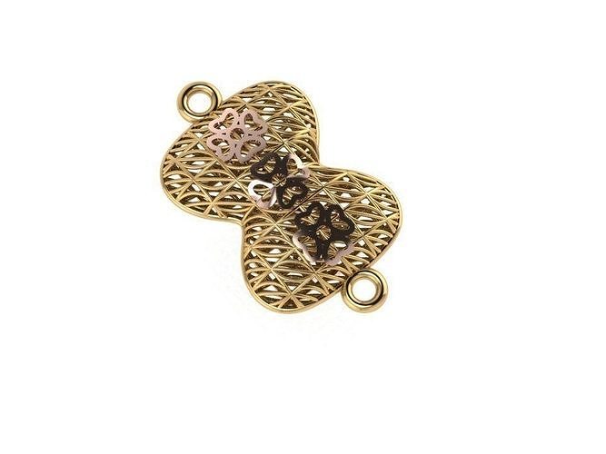 pendant12 two gold - plated charms 3D print model