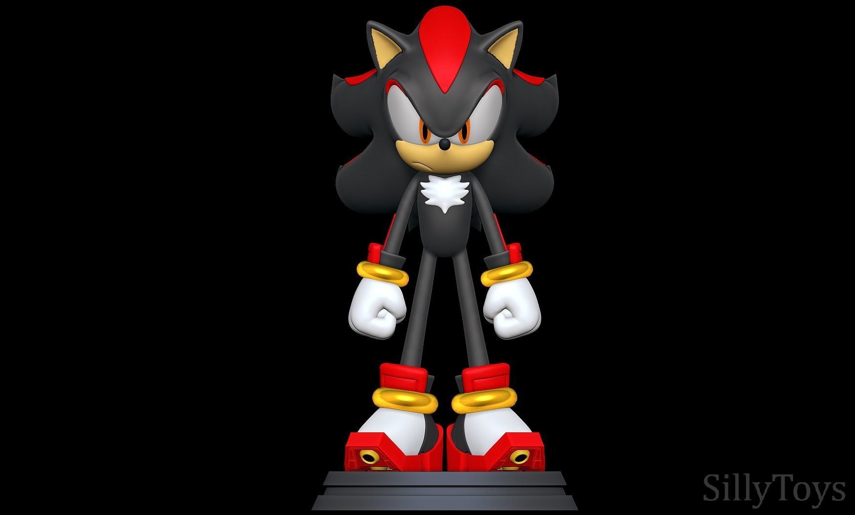 Shadow the Hedgehog  3D print model_1