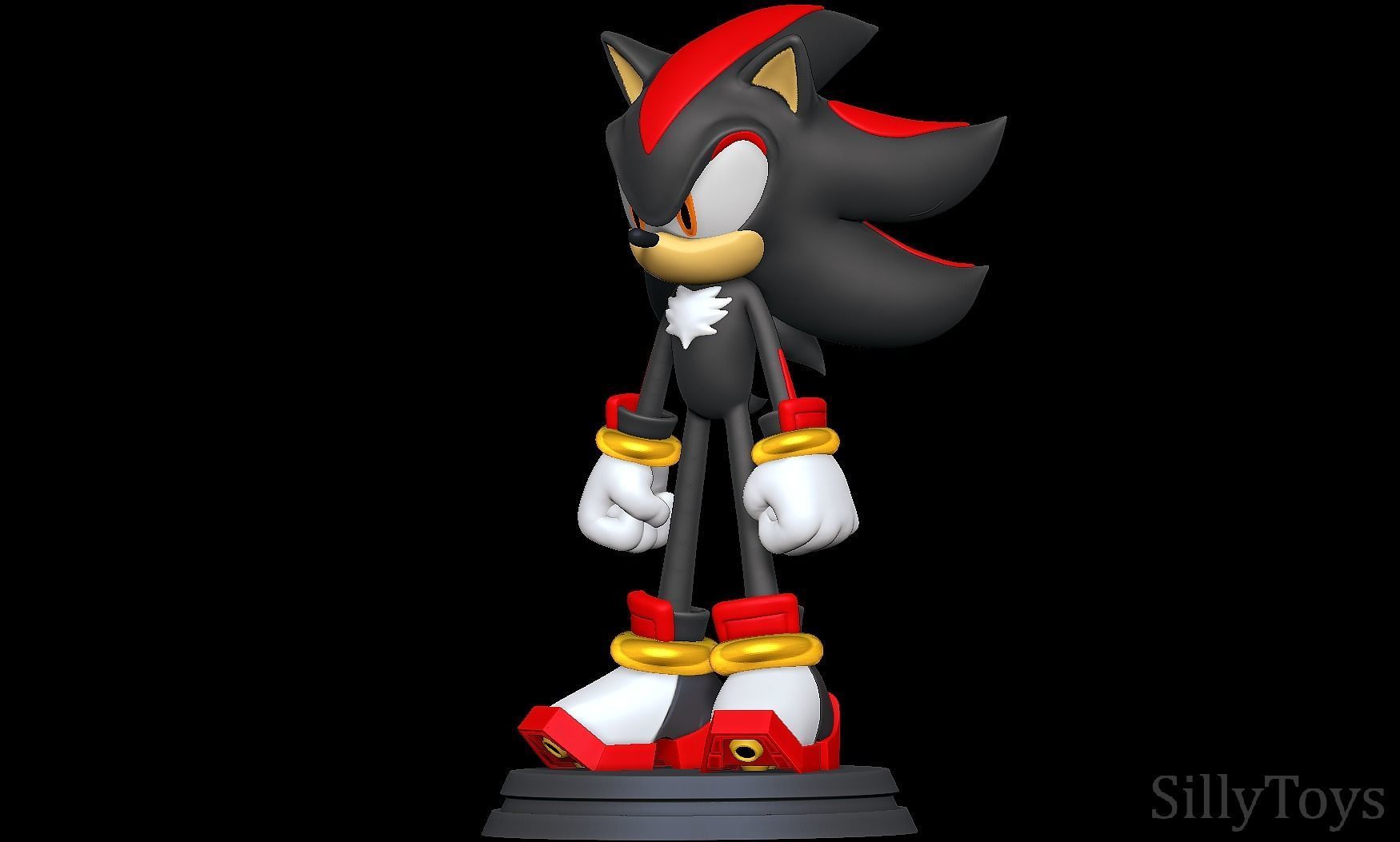 Shadow the Hedgehog  3D print model_2