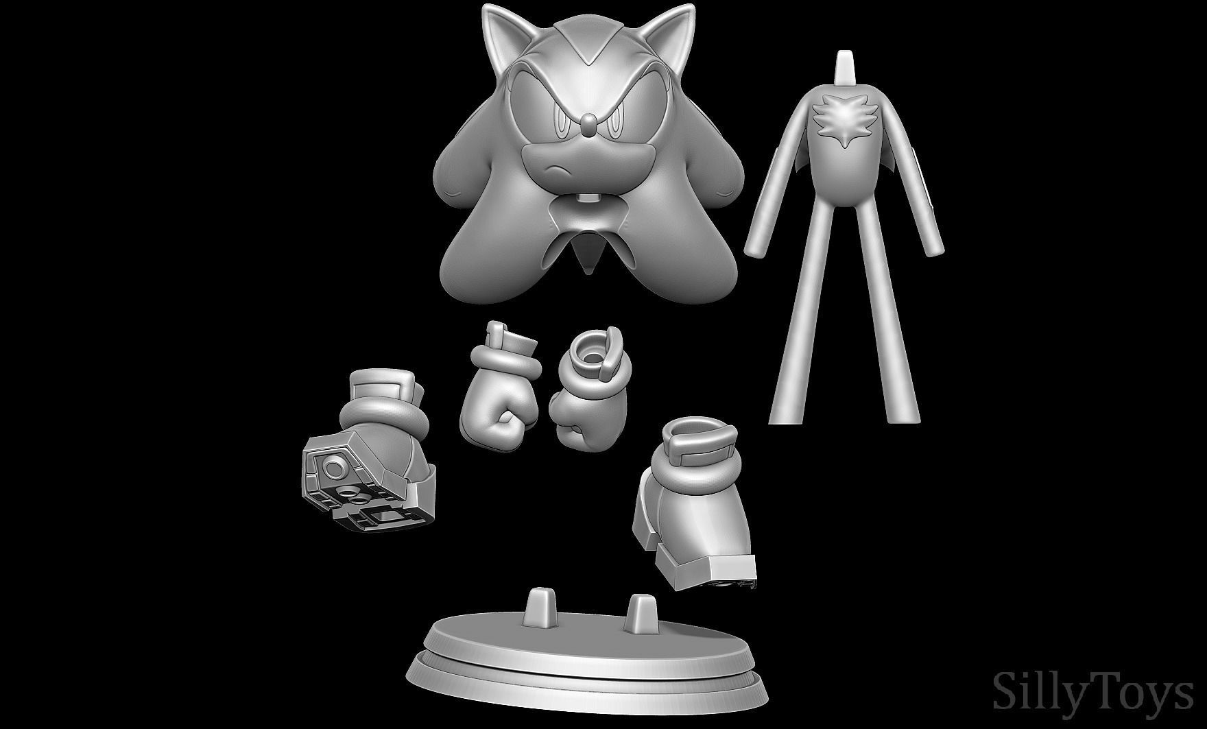 Shadow the Hedgehog  3D print model_8