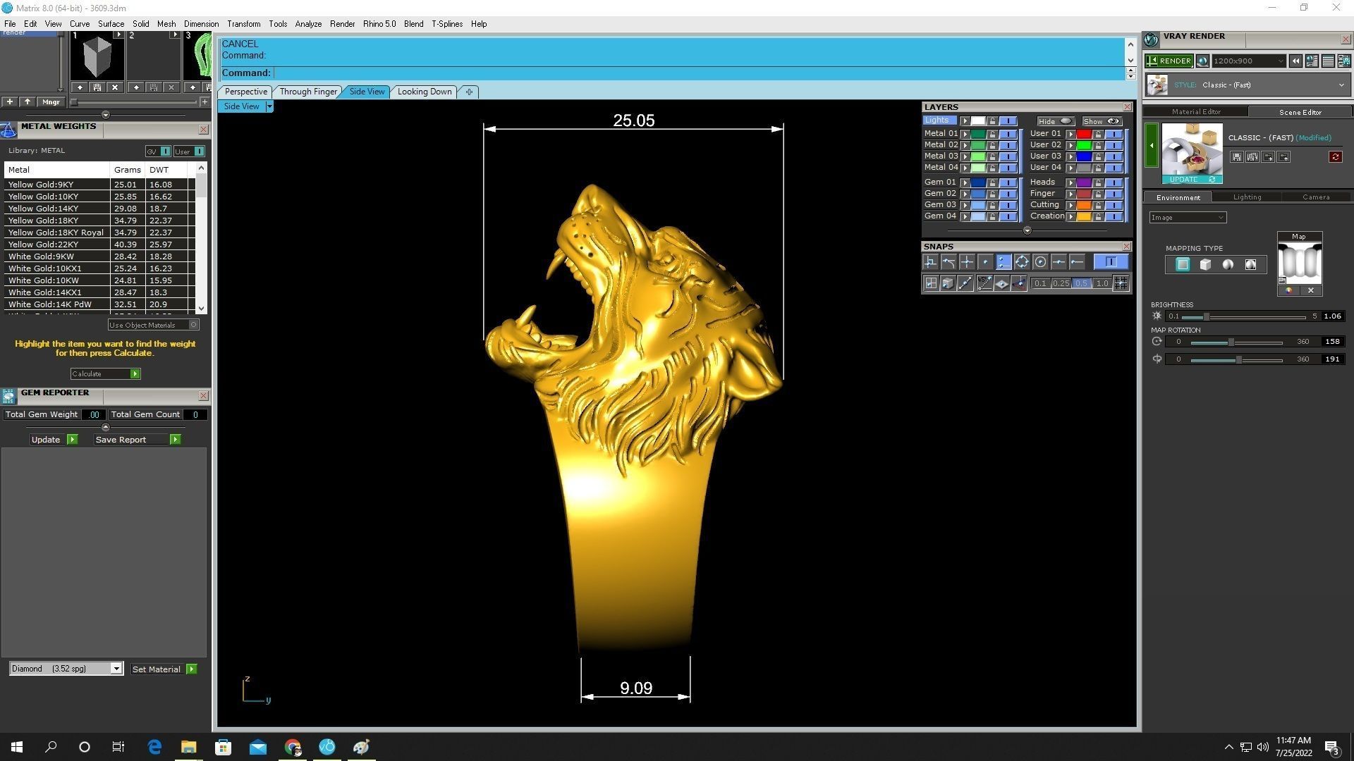 Bold Tiger Head Signet Ring for Men 3609 3D print model_3