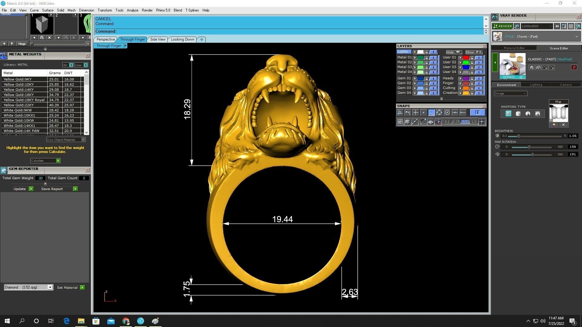 Bold Tiger Head Signet Ring for Men 3609 3D print model_2