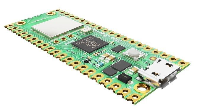 Raspberry pi Pico w Low-poly 3D model