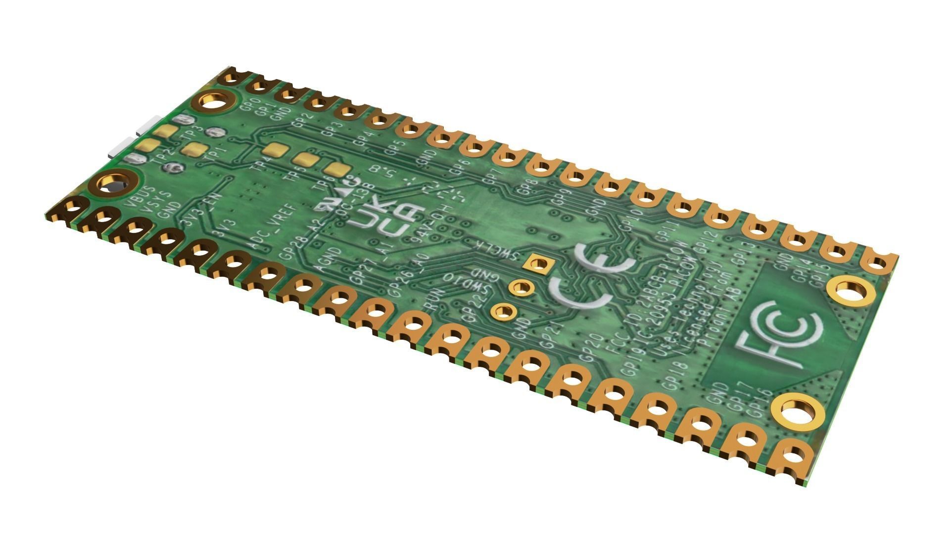 Raspberry pi Pico w Low-poly 3D model_4