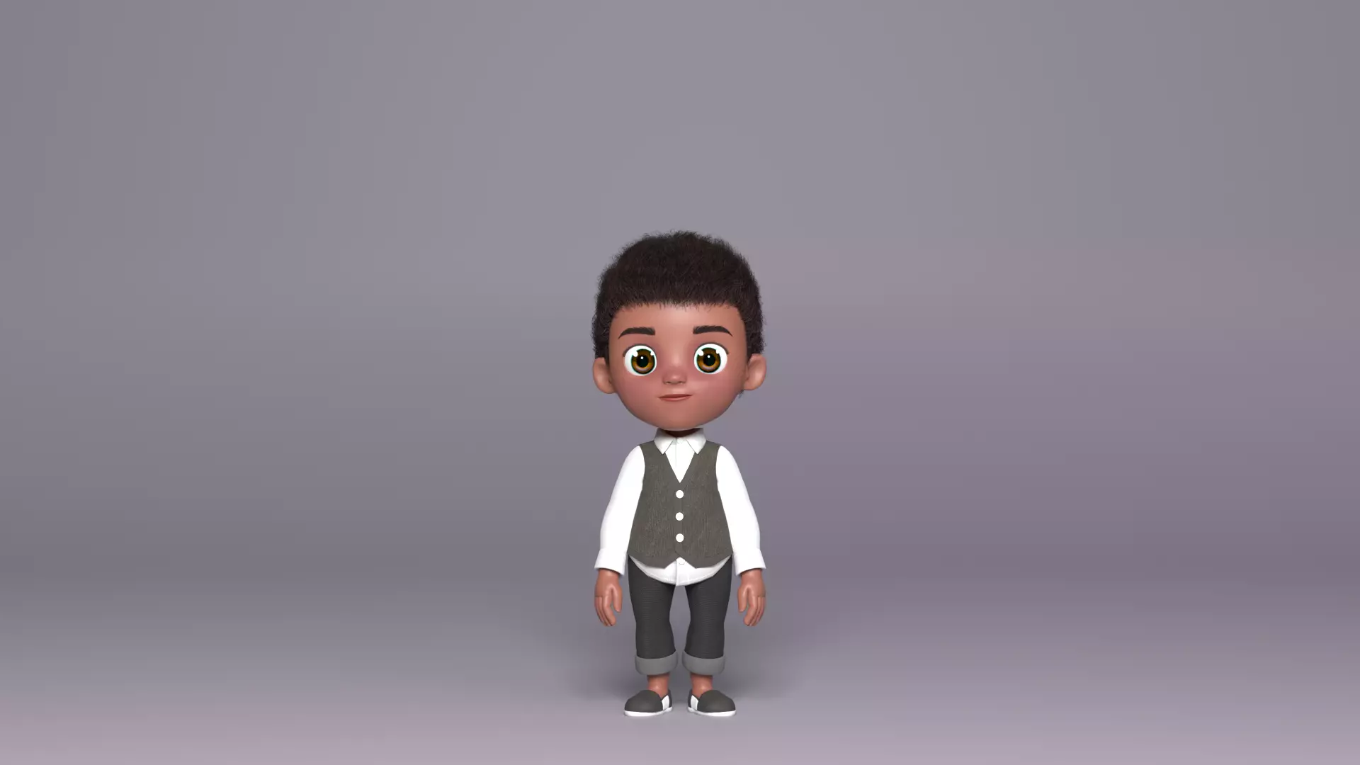 Niles Kid Cartoon 3D Character 3D model_0