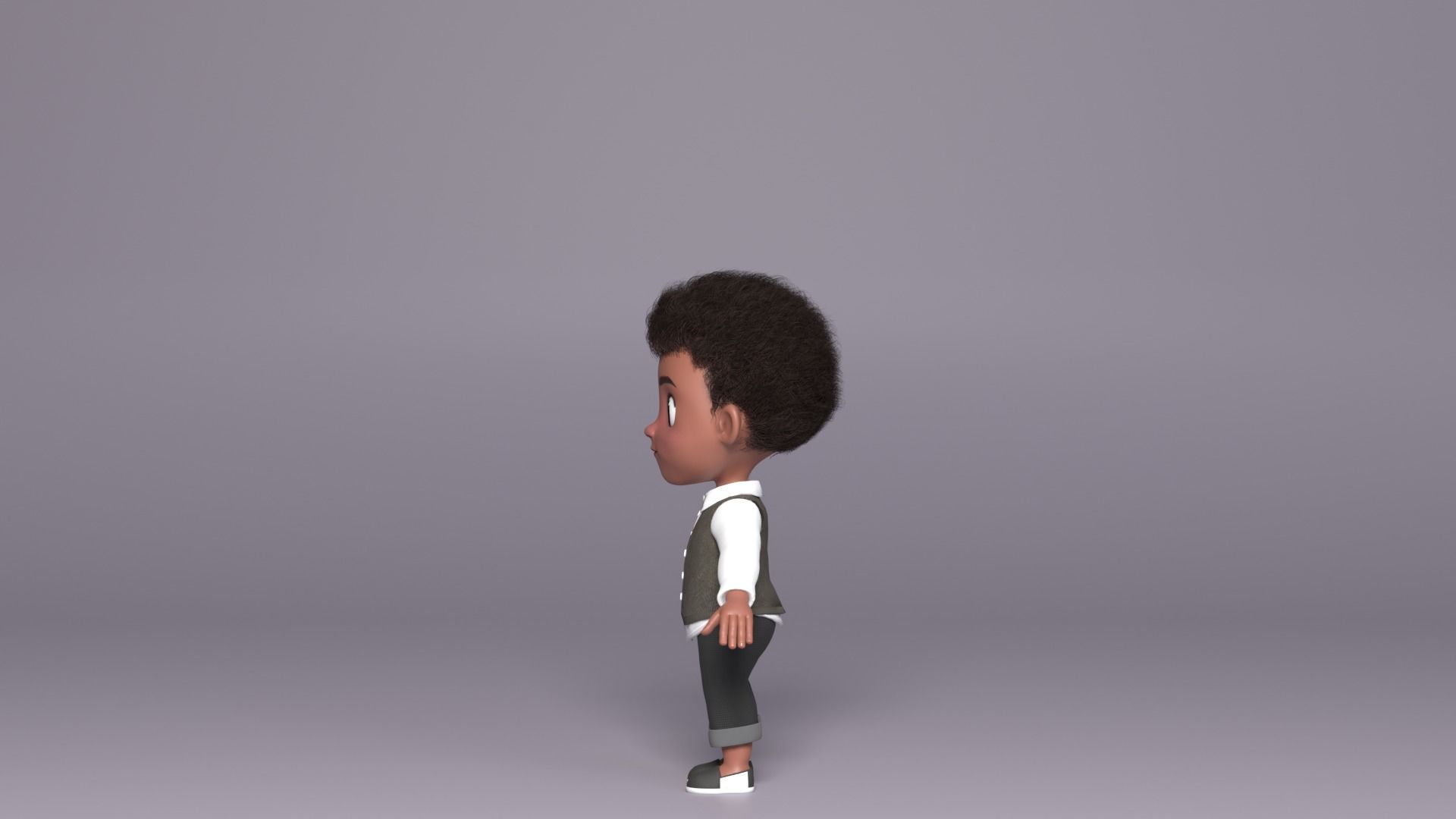 Niles Kid Cartoon 3D Character 3D model_8