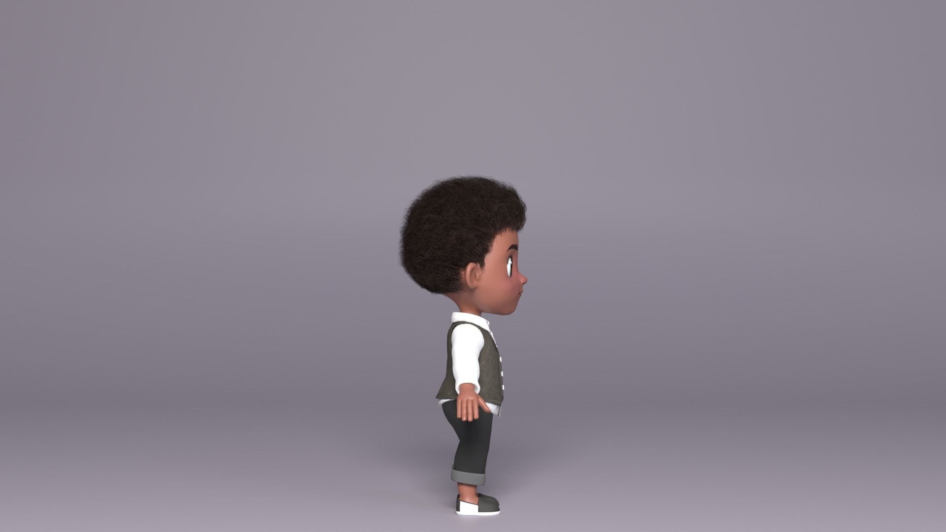 Niles Kid Cartoon 3D Character 3D model_6