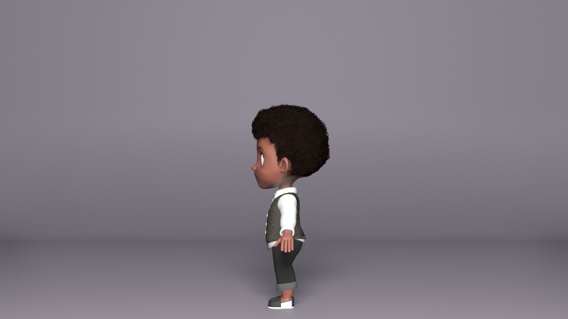 Niles Kid Cartoon 3D Character 3D model_16