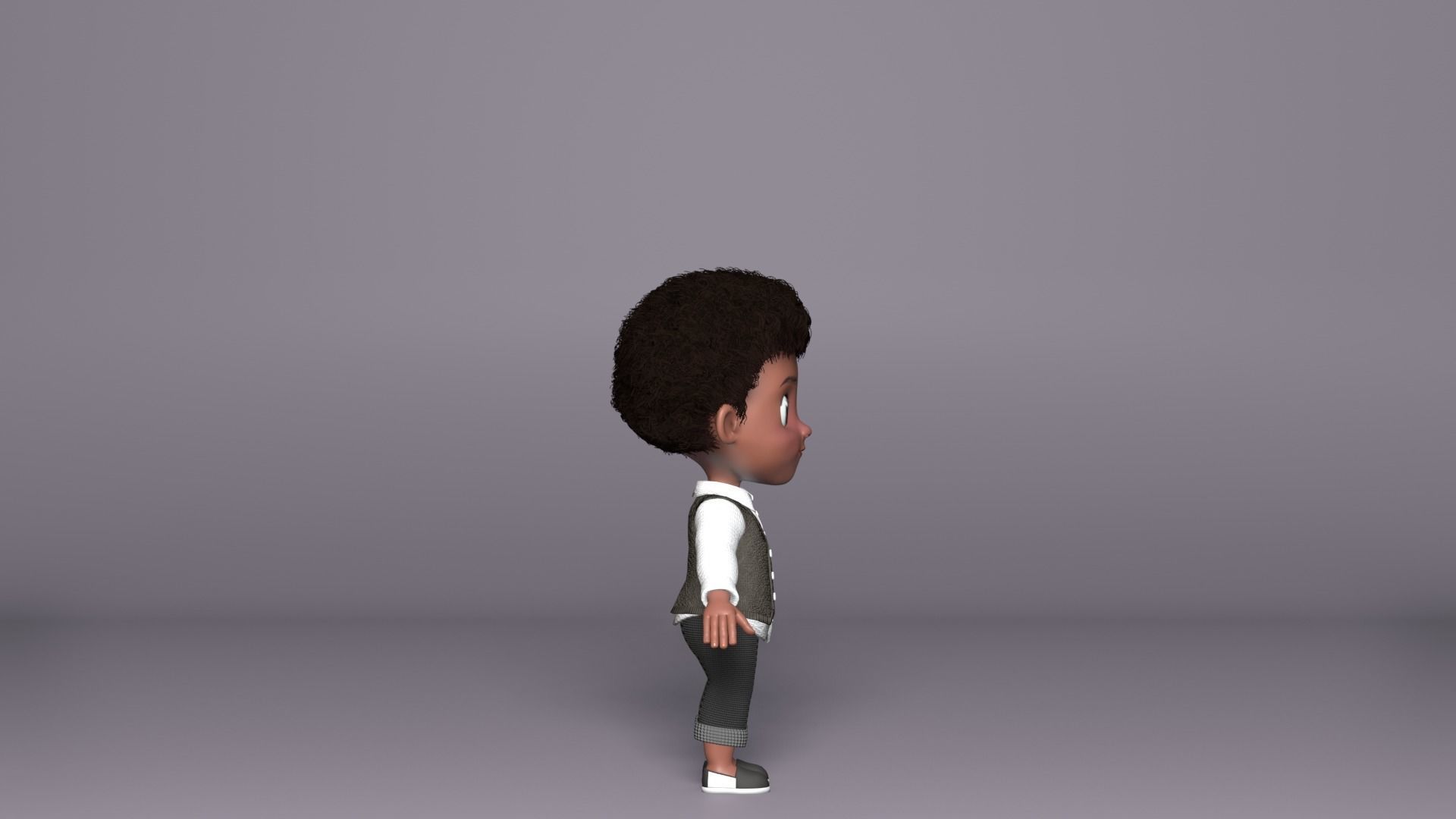 Niles Kid Cartoon 3D Character 3D model_14