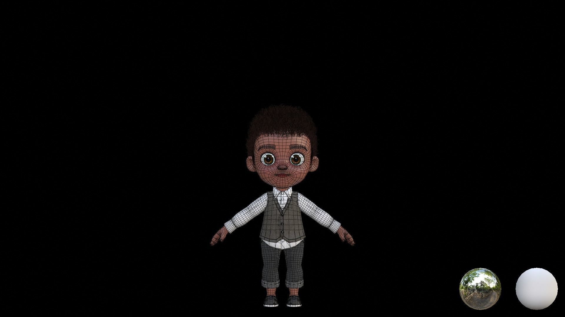 Niles Kid Cartoon 3D Character 3D model_21