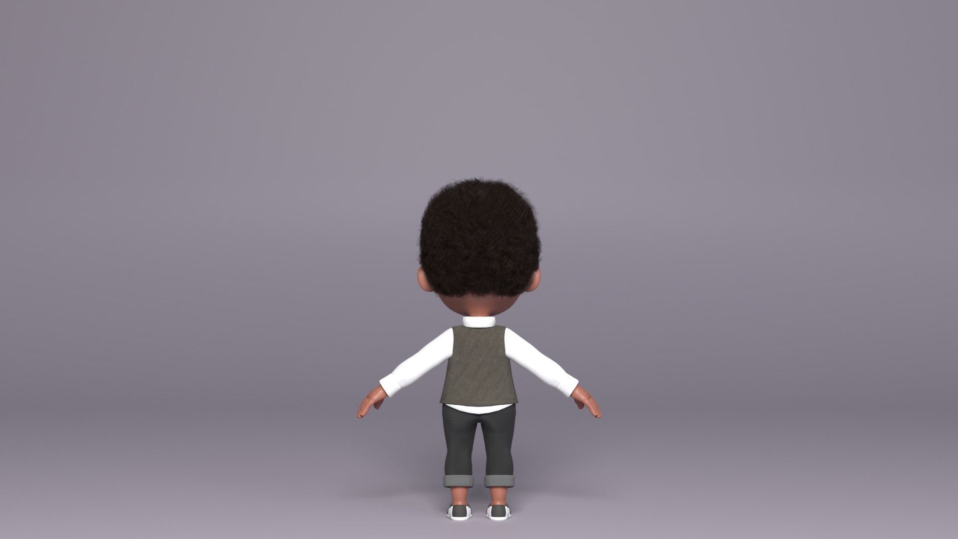 Niles Kid Cartoon 3D Character 3D model_7