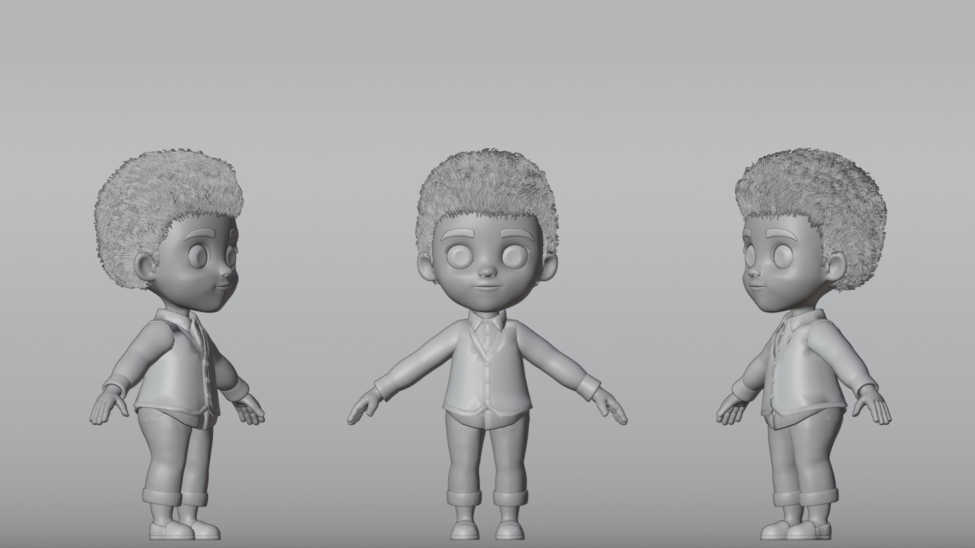 Niles Kid Cartoon 3D Character 3D model_4