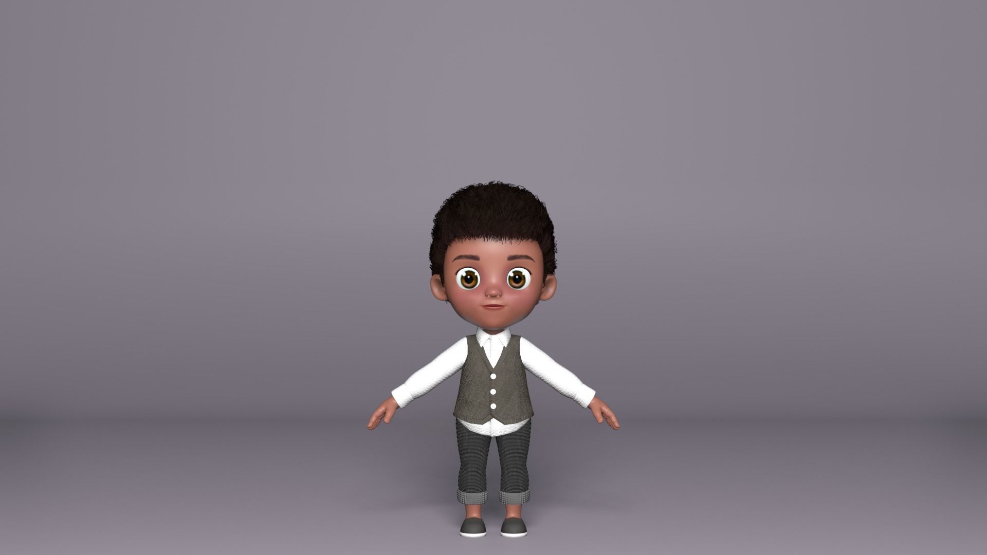 Niles Kid Cartoon 3D Character 3D model_13