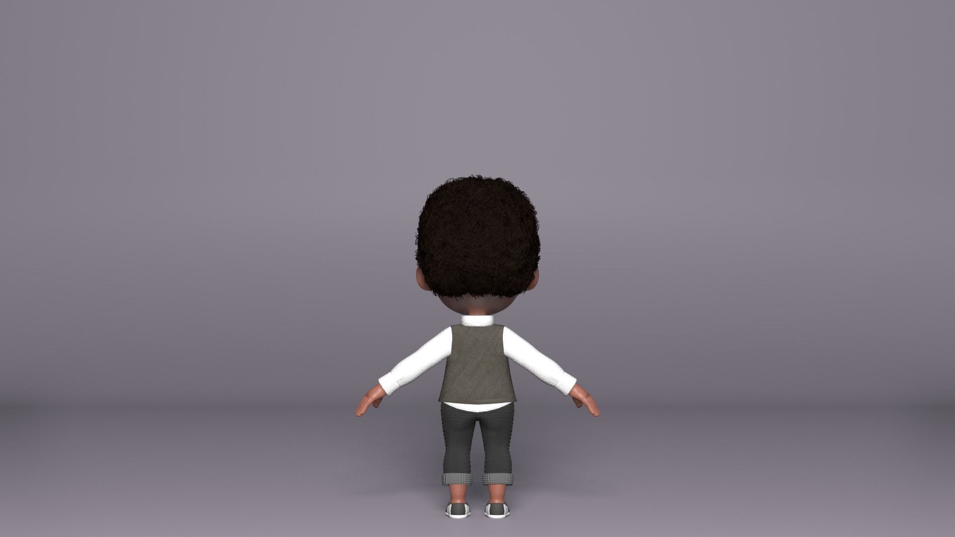 Niles Kid Cartoon 3D Character 3D model_15