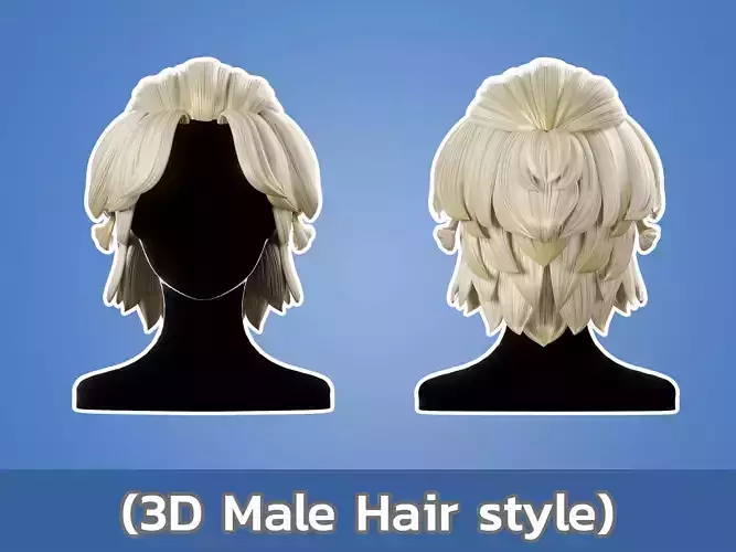 3D Hair male 001