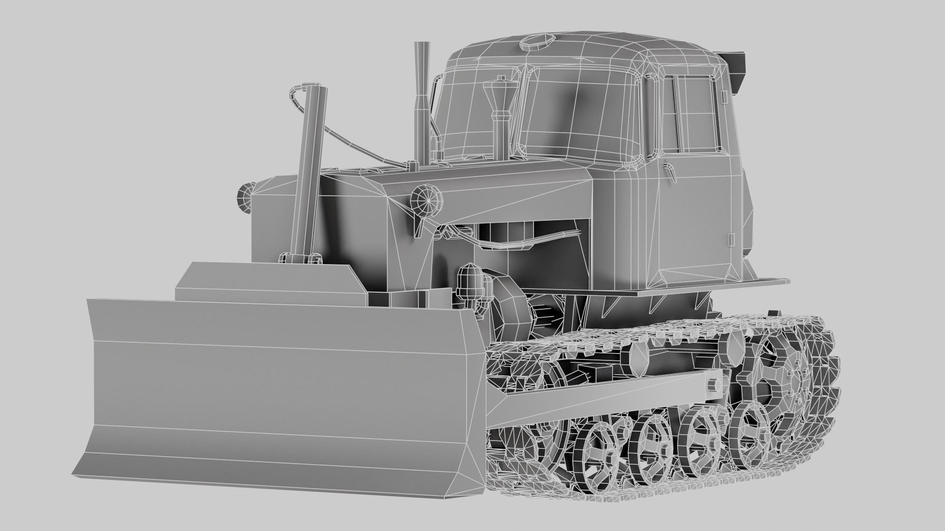 set of DT-75 rusted diesel tractor in 6 color variants iv7 Low-poly 3D model_51
