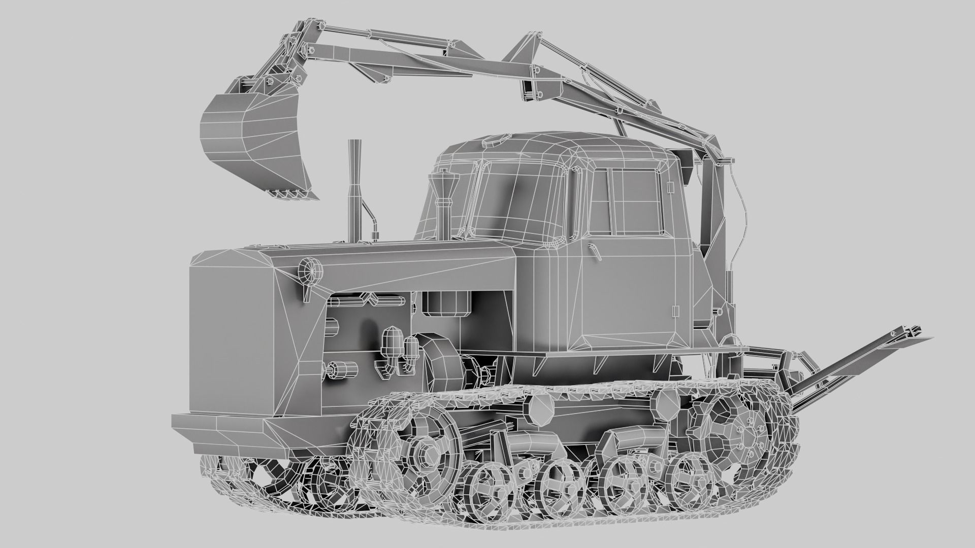 set of DT-75 rusted diesel tractor in 6 color variants iv7 Low-poly 3D model_53