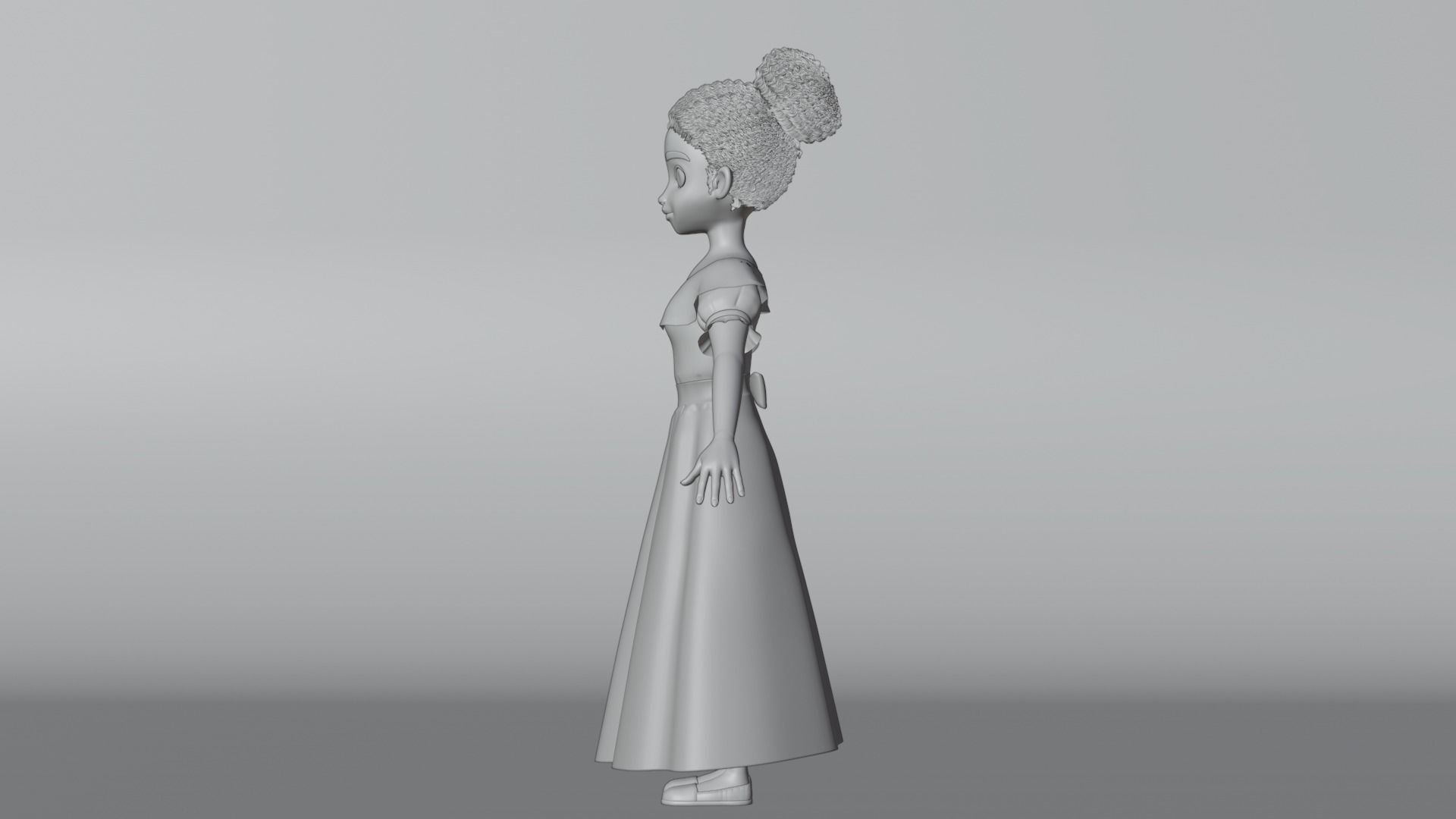 Tiana Cartoon Women Character 3D model_12