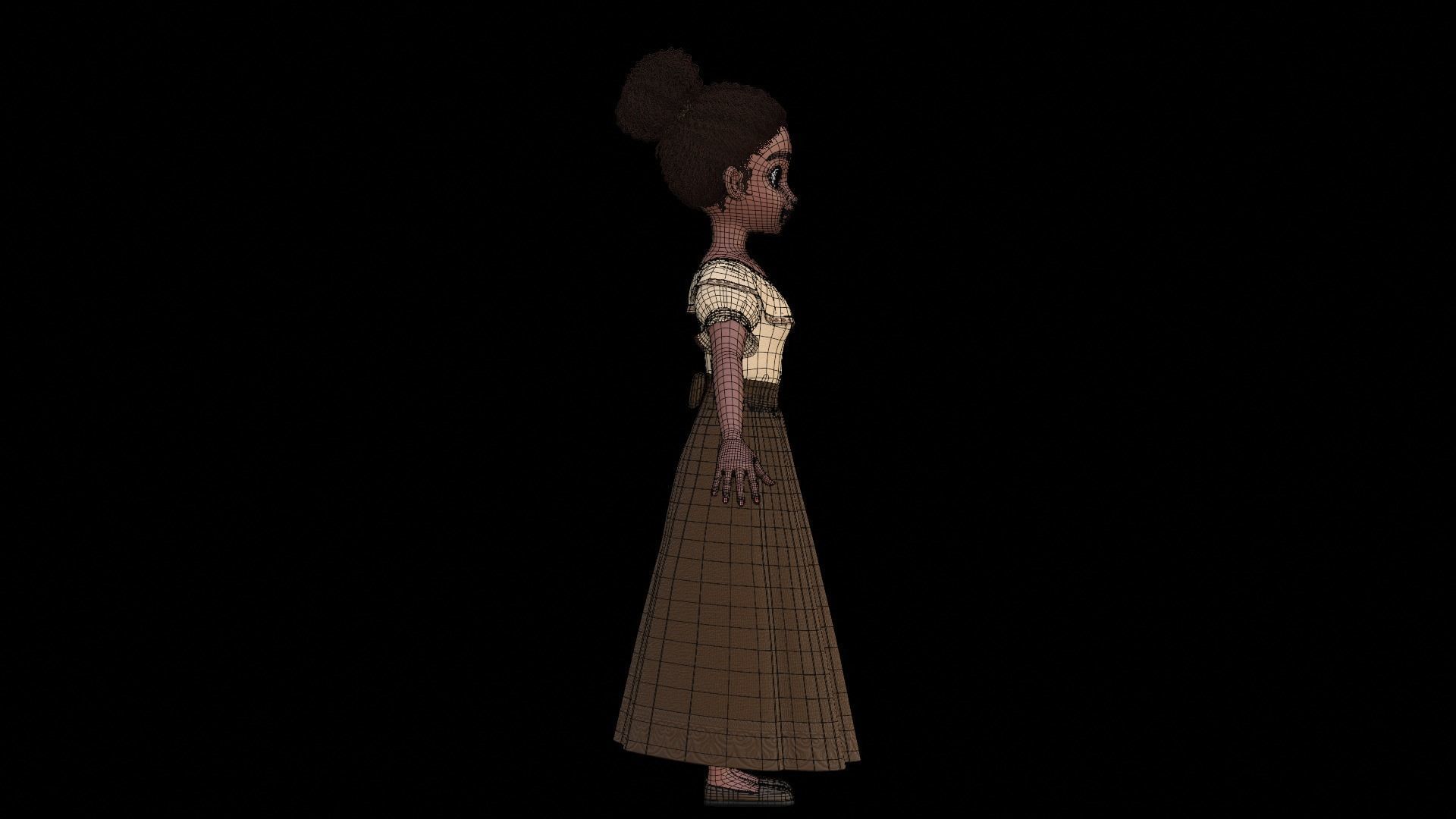 Tiana Cartoon Women Character 3D model_22