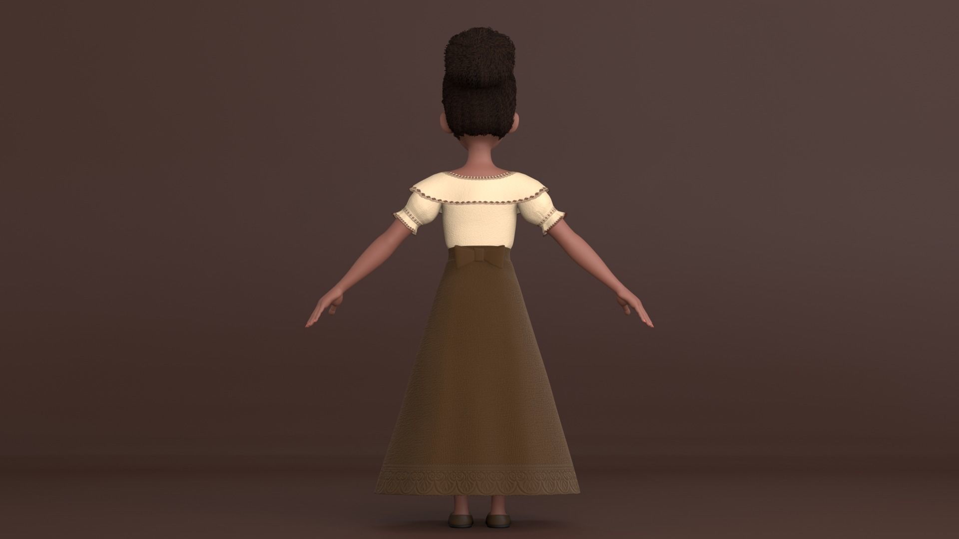 Tiana Cartoon Women Character 3D model_16