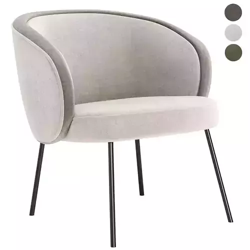Luna M armchair with fabric and legs