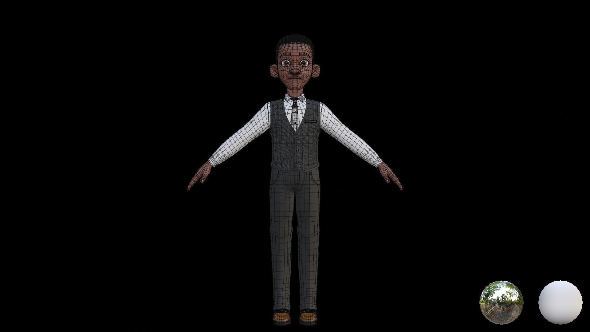 Youssef Cartoon Men Character 3D model_21