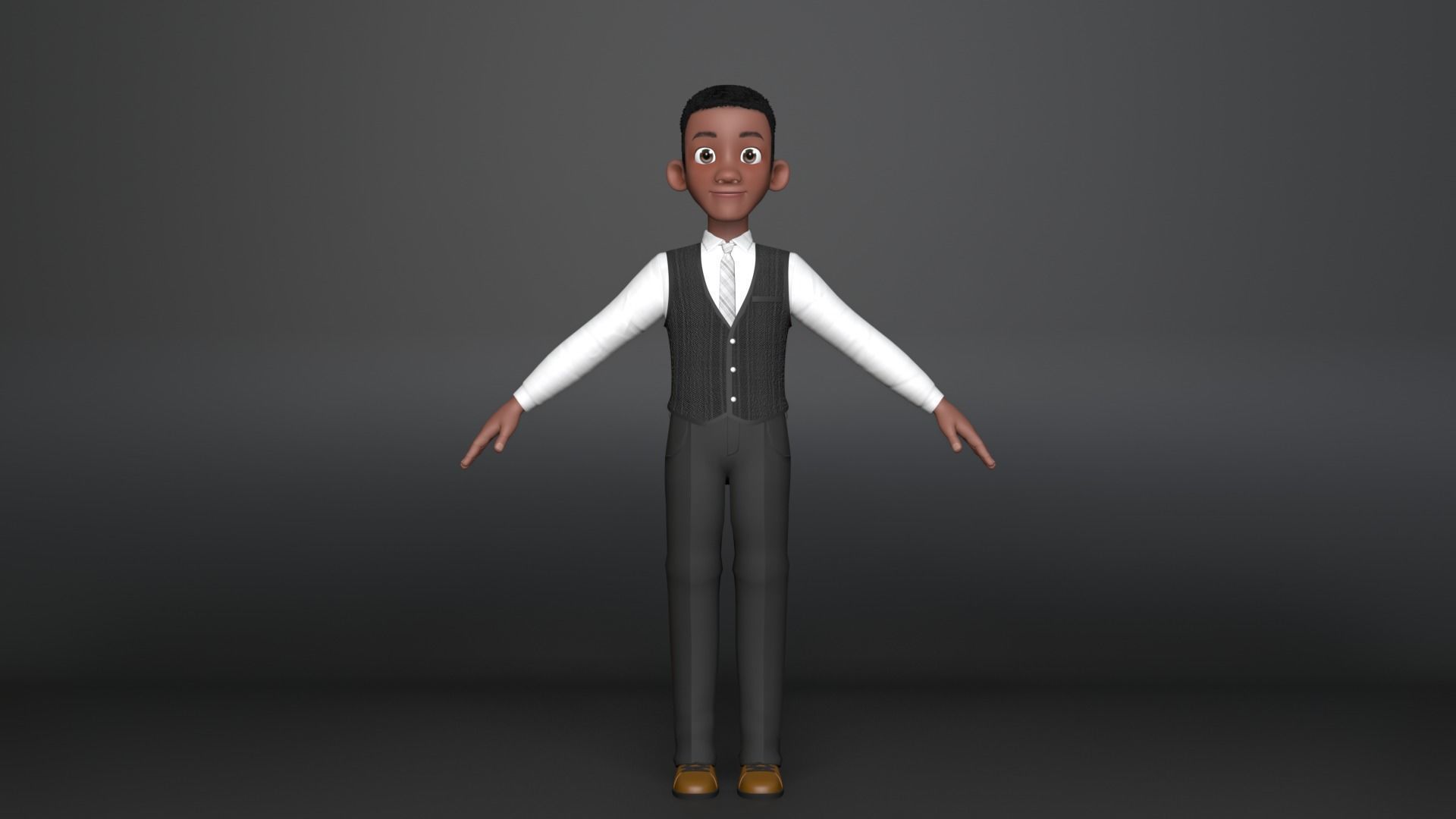 Youssef Cartoon Men Character 3D model_13