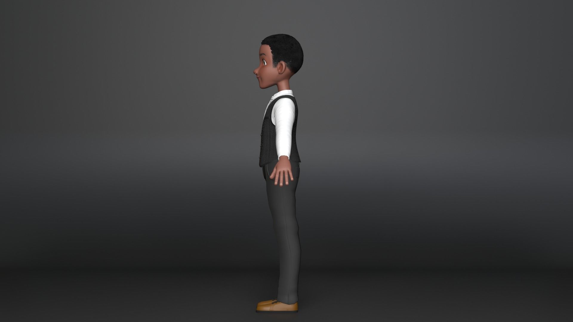 Youssef Cartoon Men Character 3D model_16