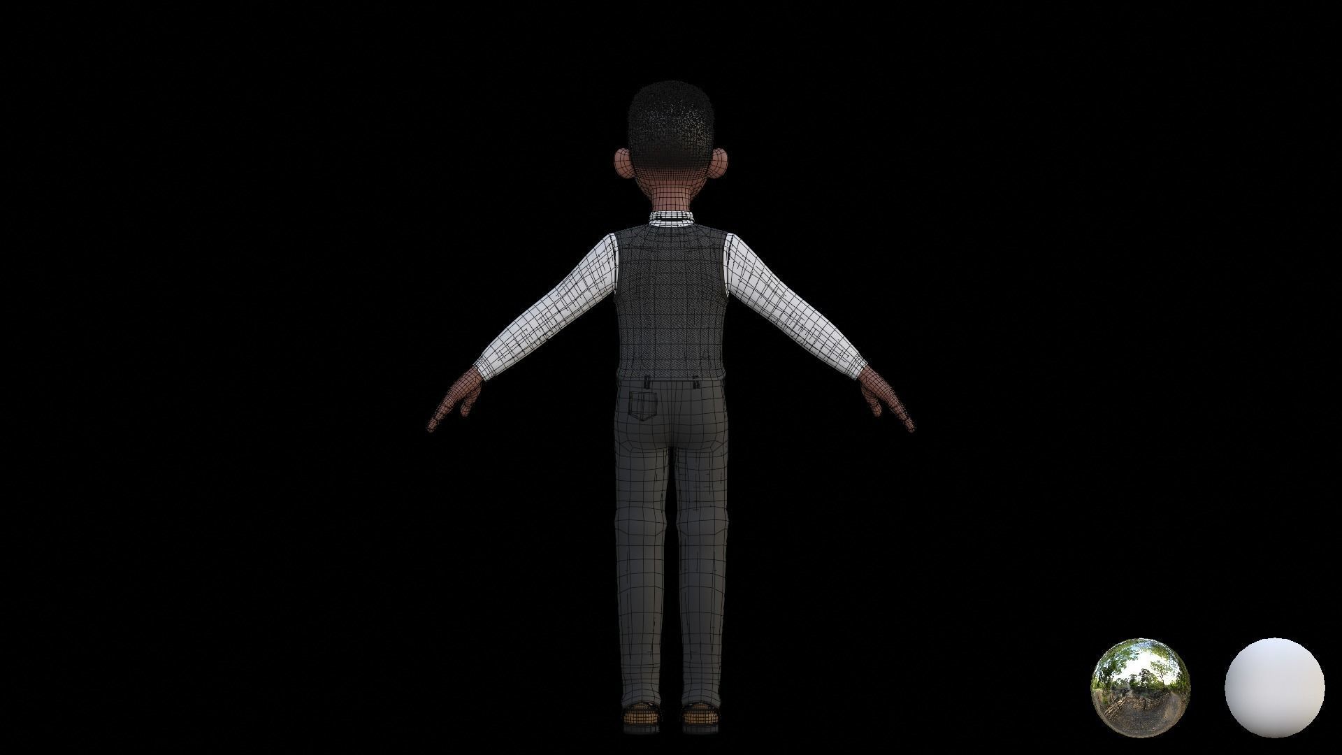 Youssef Cartoon Men Character 3D model_23
